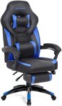 Fauteuil gamer ergonomique chaise gaming fauteuil de bureau avec repose-pieds télescopique appui-tête réglable support lombaire capacité de charge 150 kg lbeu et noir 12_0000603