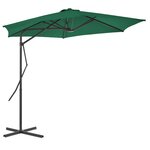 vidaXL Parasol d'extérieur avec mât en acier 300 cm Vert