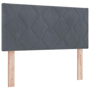 vidaXL Tête de lit LED en blocs de diamant gris foncé  90 cm  en velours.