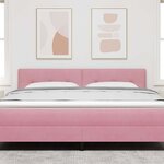 vidaXL Tête de lit avec des lumières à LED Réglable Rose 90 cm Velours