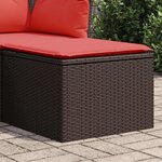 vidaXL Tabouret de jardin avec coussin Marron 55x55x37 cm Résine tressée