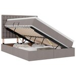 vidaXL Lit de rangement LED avec matelas Taupe 140 x 200 cm Tissu