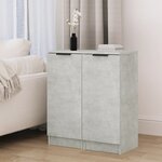 vidaXL Buffets 2 Pièces Gris béton 30x30x70 cm Bois d'ingénierie