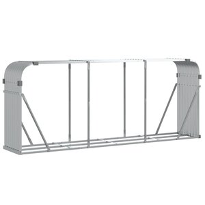 vidaXL Porte-bûches argenté 234x45x100 cm acier galvanisé