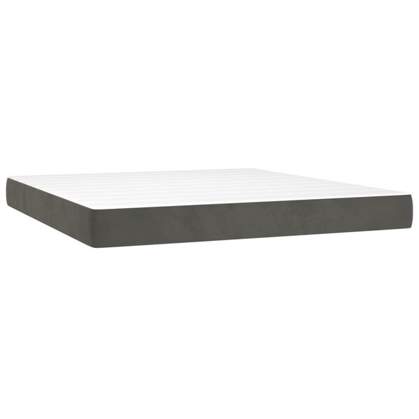 vidaXL Matelas de lit à ressorts ensachés fermeté moyenne Gris foncé 180x200x20 cm
