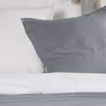 TODAY Parure de lit Coton 2 personnes - 240x260 cm - Bicolore Gris et Blanc Camille