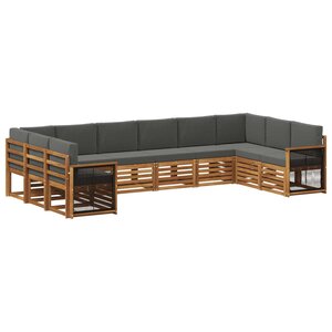 vidaXL Ensemble de canapé d'angle 7 Pièces Naturel et Anthracite
