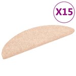 vidaXL Tapis d'escalier auto-adhésif Poinçon aiguilleté 15 Pièces Marron