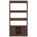 vidaXL Buffet haut chêne marron 92x33x180 cm bois d'ingénierie
