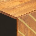 vidaXL Meuble de lavabo de bain marron et noir bois massif de manguier