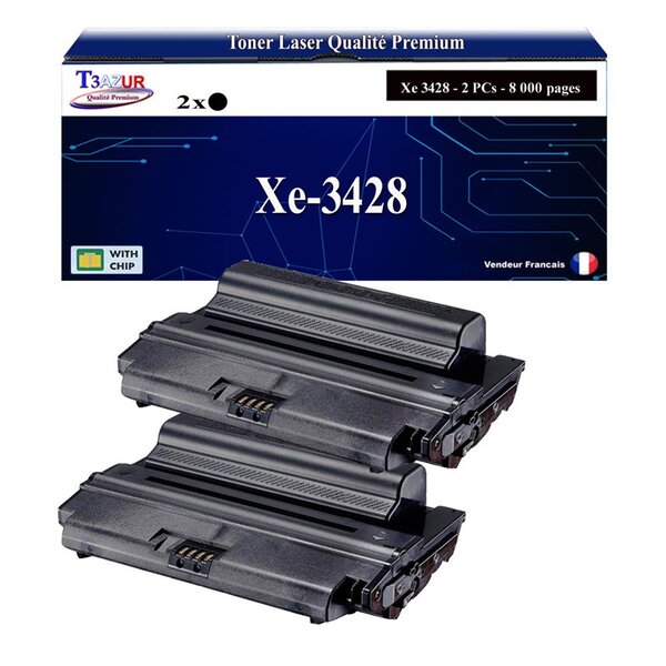 T3AZUR -2x Toners compatibles avec Xerox Phaser 3428  3428D  3428DN - Noir