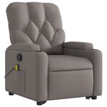 vidaXL Fauteuil inclinable de massage Taupe Tissu