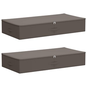 vidaXL Boîte de rangement 2 Pièces Gris 90 x 48 x 15 cm Tissu intissé