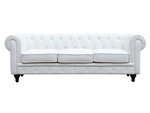 Canapé fixe Chesterfield "Aliza" - 208 x 82 x 70 cm - 3 places - Blanc