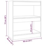 vidaXL Bibliothèque/Séparateur de pièce Blanc 60x30x72 cm