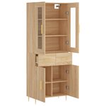 vidaXL Buffet haut Chêne sonoma 69 5x34x180 cm Bois d'ingénierie