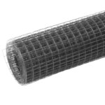 vidaXL Grillage acier et revêtement en PVC 25 x 1 m gris