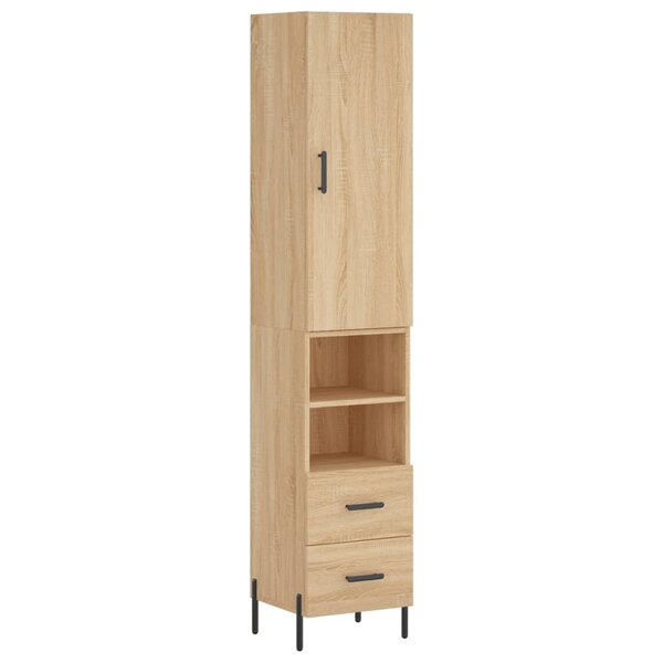 vidaXL Buffet haut Chêne sonoma 34 5x34x180 cm Bois d'ingénierie