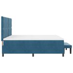 vidaXL Lit à ressorts avec matelas Bleu foncé 200 x 200 cm Velours