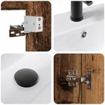 vidaXL Meuble de salle de bain avec robinet Bois ancien