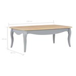 vidaXL Table basse Gris et marron 110 x 60 x 40 cm Bois de pin massif