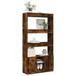 vidaXL Buffet haut chêne fumé 92x33x180 cm bois d'ingénierie