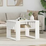 vidaXL Table basse Blanc 66 x 49 5 x 45 cm Bois d'ingénierie