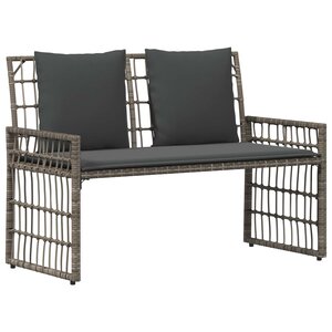 vidaXL Banc extérieur 2 -Seater 116 x 55 x 82 cm Acier et Rattan Poly
