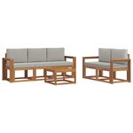 vidaXL Ensemble de canapés d'extérieur 6 pc Gris Naturel et Clair
