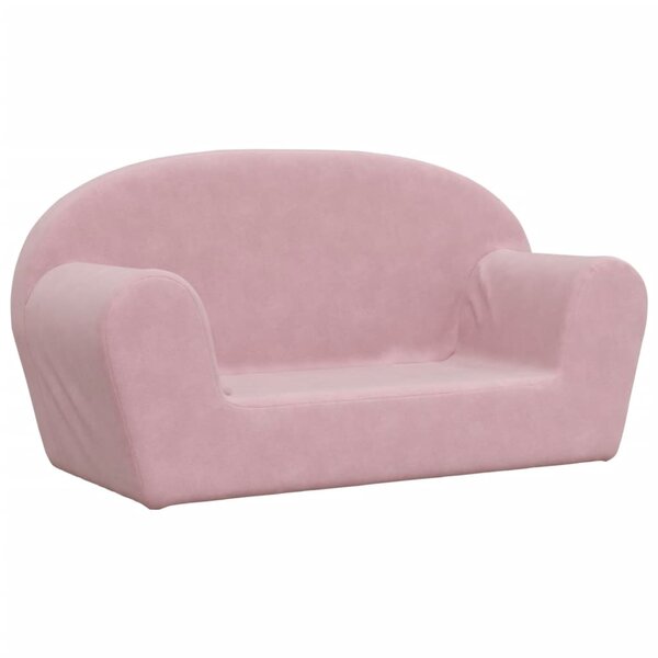 vidaXL Canapé pour enfants à 2 places Rose Peluche douce