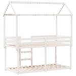 vidaXL Lit superposé sans matelas blanc 90x190 cm bois de pin massif