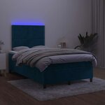 vidaXL Sommier à lattes de lit matelas et LED Bleu foncé 120x200 cm