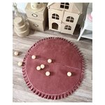Tapis de jeu pliable en velours 105 rond rose