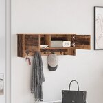 vidaXL Porte-manteau mural avec étagère Montage mural avec stockage avec porte Bois ancien 80 x 20 x 30 cm