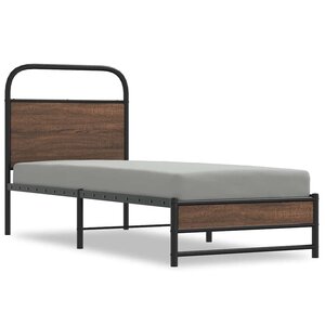vidaXL Cadre de lit sans matelas 75x190cm chêne marron bois ingénierie