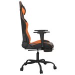 vidaXL Chaise de jeu de massage et repose-pied Noir&Orange Similicuir
