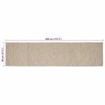 vidaXL Tapis de surface Rectangulaire Naturel et Blanc 80 x 400 cm