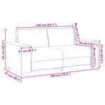 vidaXL Canapé à 2 places gris foncé 180x77x82 cm tissu