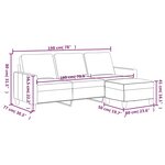 vidaXL Canapé à 3 places avec repose-pieds Gris 180 cm Similicuir