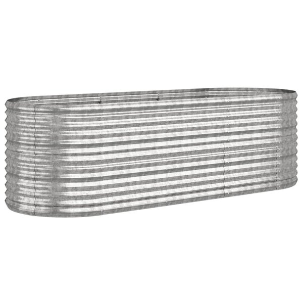 vidaXL Lit surélevé de jardin Acier enduit de poudre Argenté