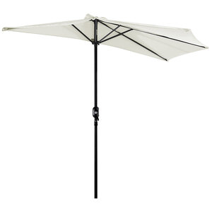 Demi parasol parasol de balcon 5 entretoises métal polyester 2 69L x 1 38l x 2 36H m crème