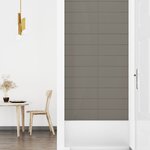 vidaXL Panneaux muraux 12 Pièces Gris clair 90x15 cm Velours 1 62 m²