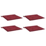 vidaXL Coussins de chaise de jardin lot de 4 rouge bordeaux 50x50x4 cm