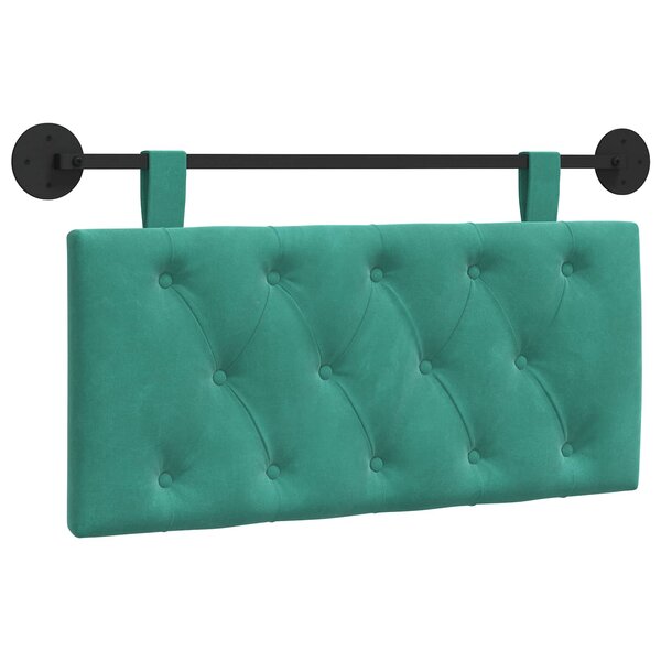 vidaXL Tête de lit suspendue Avec lumière LED Turquoise Velours