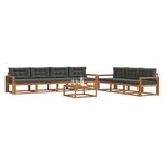 vidaXL Ensemble de canapés d'extérieur 8 Pièces Naturel et Anthracite