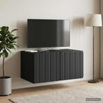 vidaXL Meuble TV mural 59 5 x 41 x 30 cm Noir Bois d'ingénierie