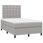vidaXL Sommier à lattes de lit avec matelas Gris clair 120x200cm Tissu