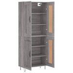 vidaXL Buffet haut Sonoma gris 69 5x34x180 cm Bois d'ingénierie