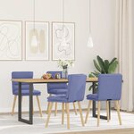 vidaXL Chaises à manger lot de 4 bleu jean tissu