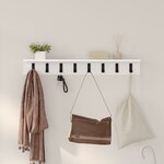vidaXL Porte-manteau mural Blanc 80 x 10.5 x 10.5 cm Bois d'ingénierie